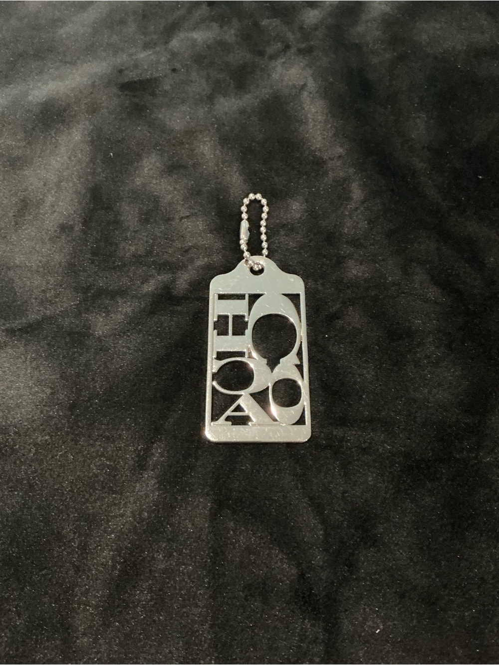 Coach Silver Logo Tag Keychain Charm